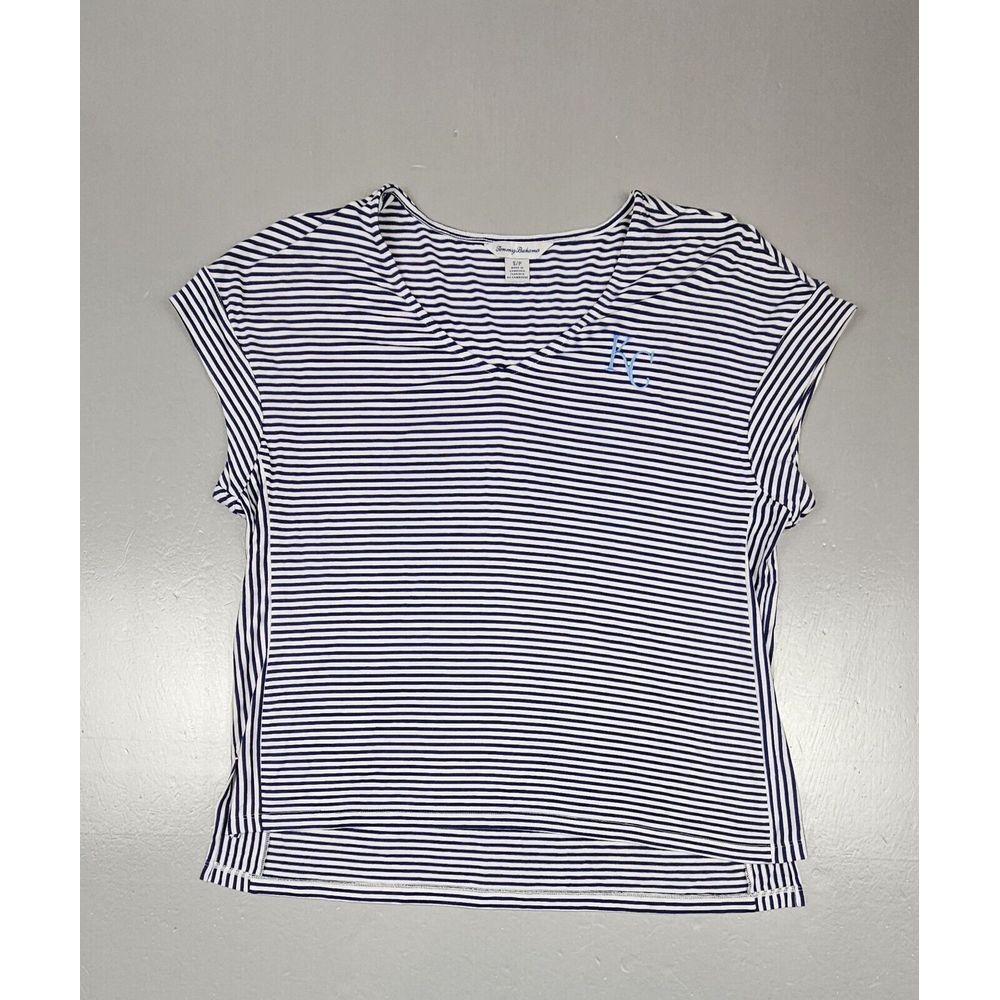 Tommy Bahama x Kansas City‎ Royals Tee Womens Small. MLB Striped Pedal Sleeve.